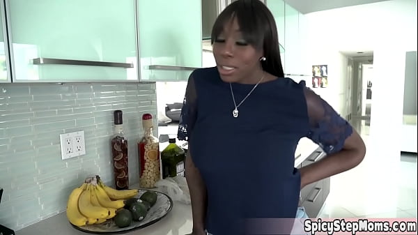 Busty ebony stepmom gets POV fucked